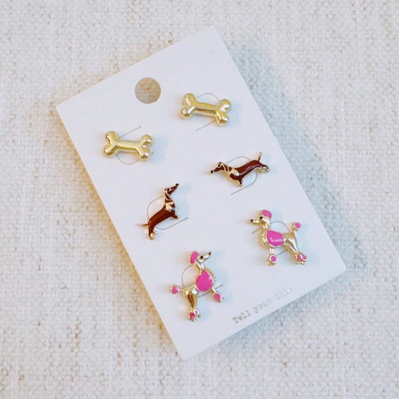 Lovely-Fur-Friend-Earring-Set-Of-3
