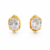 Molten Oval Spark Stud Earrings