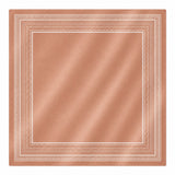 Rose gold square with decorative border on a white background