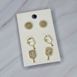 Pickle Ball Earrings Set Of 3