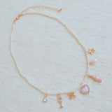 Pink Wink Celebration Multi Charm Necklace