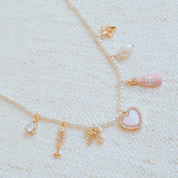 Pink Wink Celebration Multi Charm Necklace