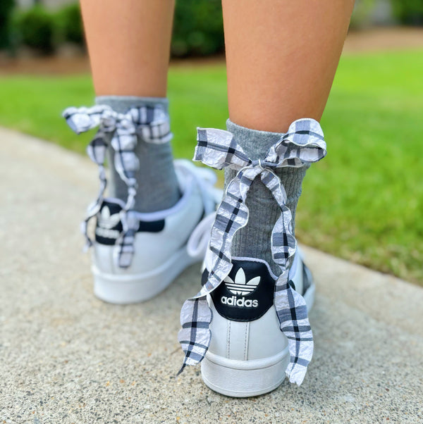 Plaid_Ruffle_Bow_On_The_Back_Socks_On_Model