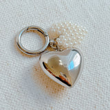 Puff Heart Pearl Heart Bag Charm
Silver and Minimalistic