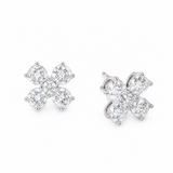 Pair of diamond earrings on a white background