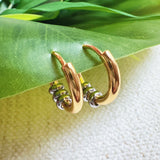 Ringed Up Two Toned Huggie Hoop Earrings