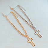Stylish-Cross-Pendant-U-Chain-Necklace-In-Gold-With-Packaging-Card