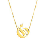 Gold-tone chain necklace featuring a bold Gothic-style initial charm that hangs asymmetrically to the side, adding a vintage-inspired yet edgy detail to your layered look.