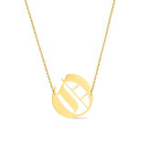 Gold-tone chain necklace featuring a bold Gothic-style initial charm that hangs asymmetrically to the side, adding a vintage-inspired yet edgy detail to your layered look.