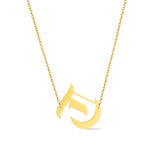 Gold-tone chain necklace featuring a bold Gothic-style initial charm that hangs asymmetrically to the side, adding a vintage-inspired yet edgy detail to your layered look.