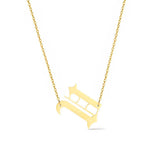 Gold-tone chain necklace featuring a bold Gothic-style initial charm that hangs asymmetrically to the side, adding a vintage-inspired yet edgy detail to your layered look.