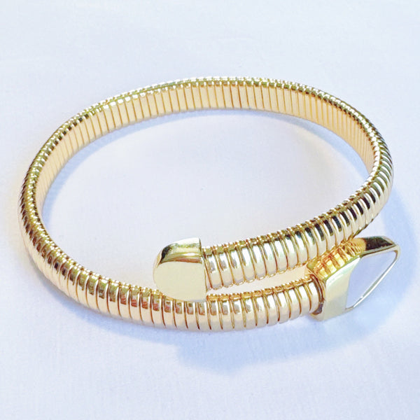 Viper Golden Coil Bangle Bracelet