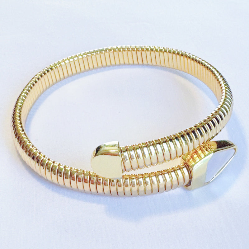Viper Golden Coil Bangle Bracelet