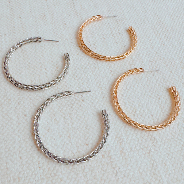 Weaved-Golden-Wire-Hoop-Earrings