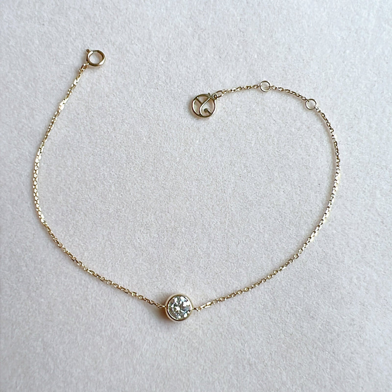 Bezel Set Round Diamond Bracelets 0.5 Carats - 14k Solid Gold