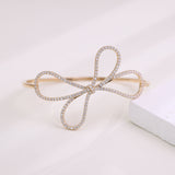 Fiore Bow Pavé Bangle – Moissanite & Gold Plated Sterling Silver