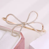 Fiore Bow Pavé Bangle – Moissanite & Gold Plated Sterling Silver