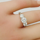 Three Stones Moissanite Ring