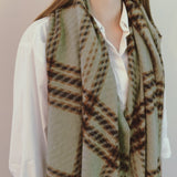 Braided Fringe Plaid Scarf