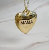 Collier pendentif coeur gravé Mama