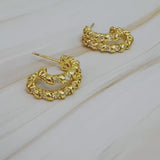 Spiral Sparkle Double Hoop Earrings