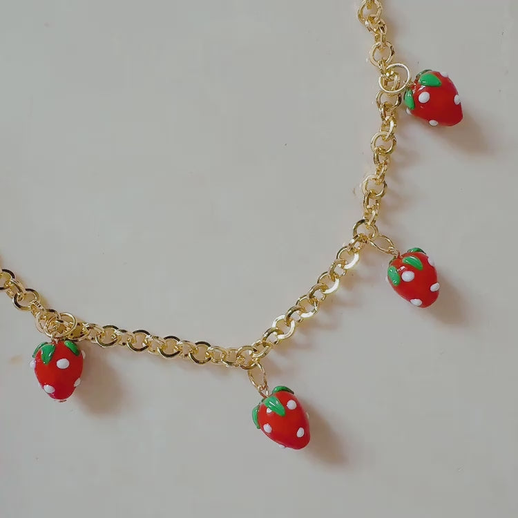 Sweet Strawberry Drops Bag Charm