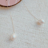 Freshwater Pearl Dainty Chain Earrings