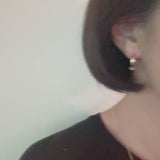 Ringed Up Two Toned Huggie Hoop Earrings