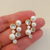 Jeweled Grapes Pearl Earrings