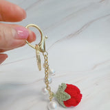 Strawberry And Pearls Bag Charm