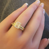 Emerald Cut Solitaire Ring Set Of 2