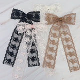 French Lace Sheer Bow Hair Clip