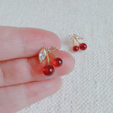 Jewel Cherry Stud Earrings