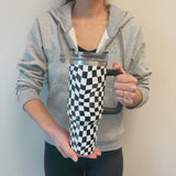 Stylish Checker Large Water Cup With Handle