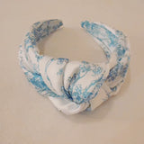 Blue And White Toile Knotted Headband