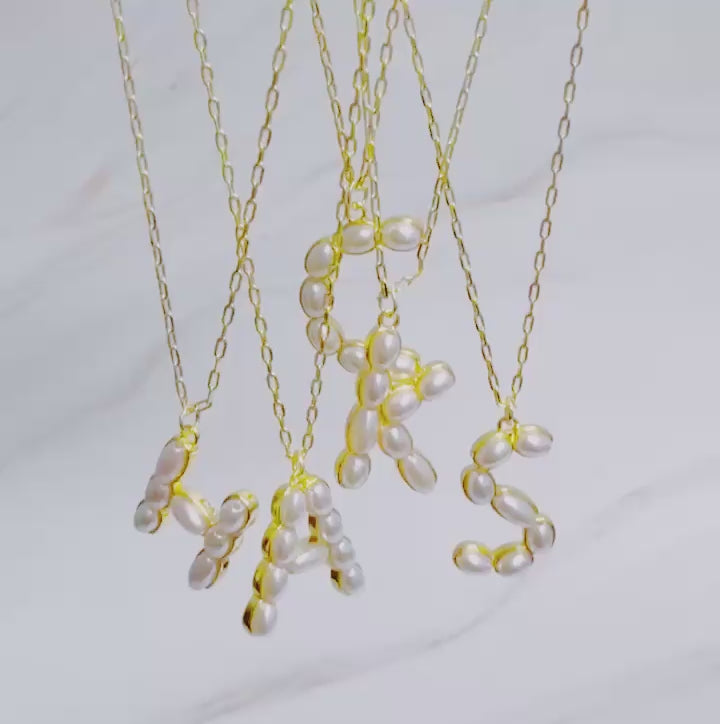 Pearl-Mosaic-Initial-Pendant-Necklace