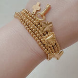 Golden Ball Single Charm Stretch Bracelet
