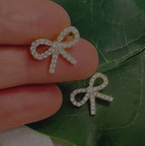 Boucles d'oreilles Shine en argent sterling avec mini nœud