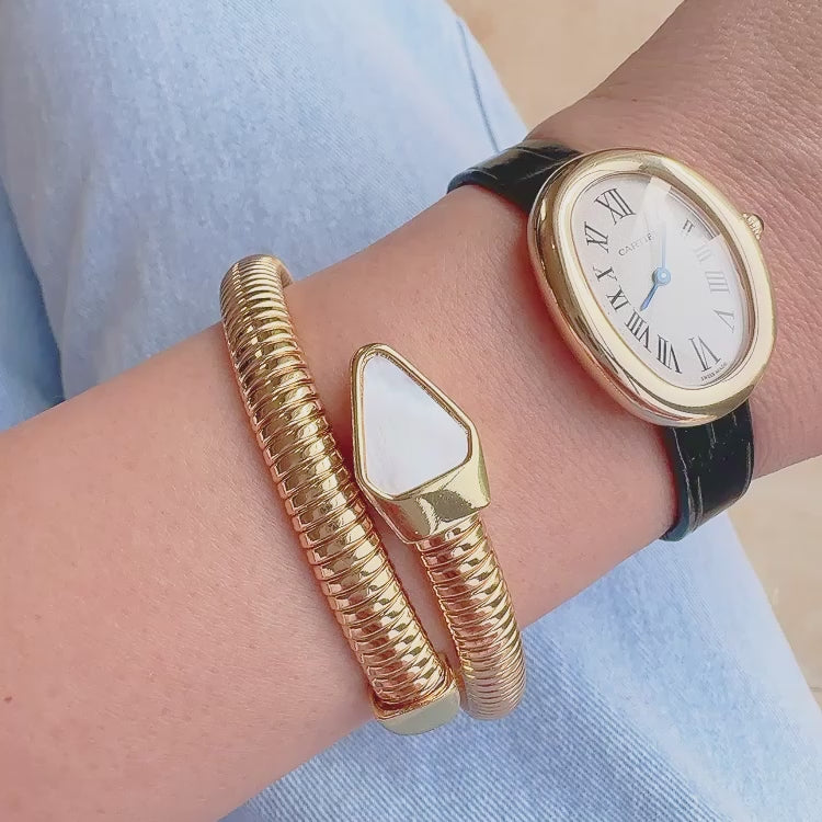 Viper Golden Coil Bangle Bracelet