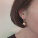 Wire Hook Golden Ball Drop Earrings