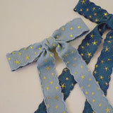 Golden Star Jean Bow Hair Clip Set Of 2