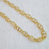 Golden Bit Linked Longer Chain Necklace