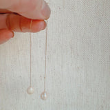 Freshwater Pearl Dainty Chain Earrings