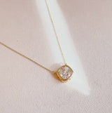 Cushion Cut Bezel Diamond Necklace