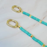 Turquoise Golden Edge Bag Charm