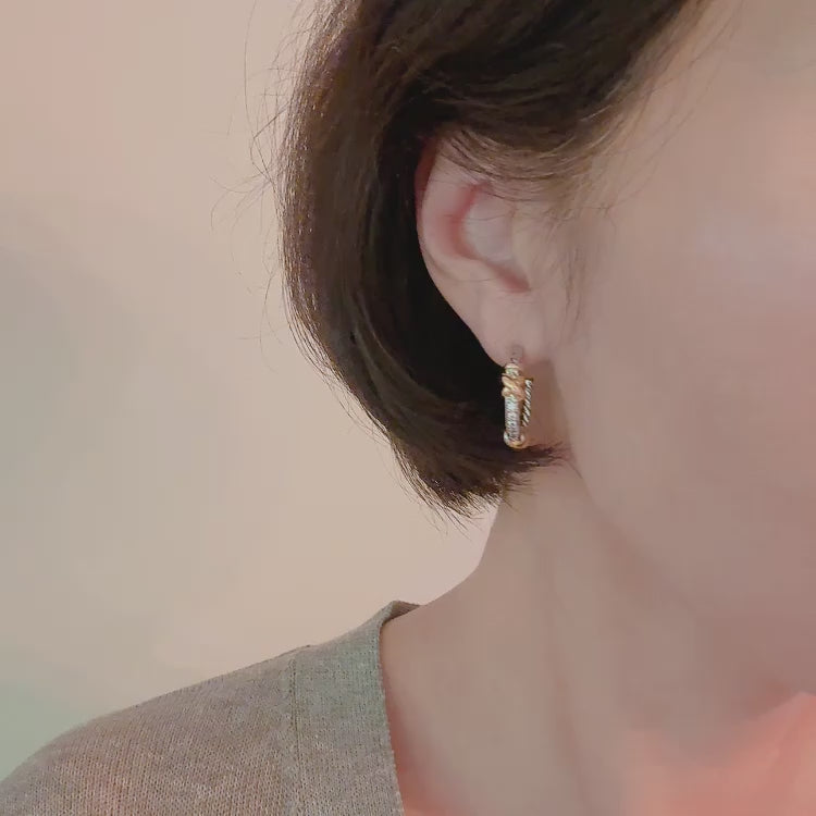 Hailey Two Tone Hoop Earrings