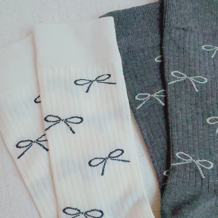 Bow Minimalist Socks Set Of 2