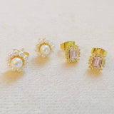 Mini Beauty Flower Stud Earrings Set Of 2