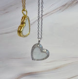 Collier pendentif médaillon coeur coquillage