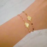 Dainty Color Dots Chain Heart Bracelet